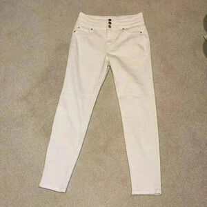 High Rise ankle skinny white jeans size 5